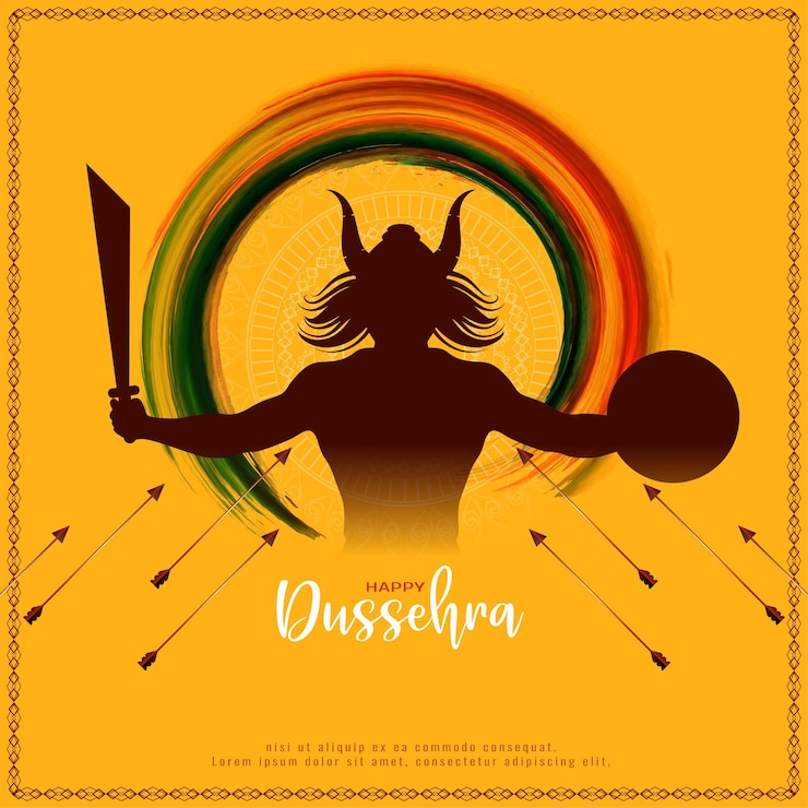 Vettore gratuito felice dussehra tradizionale festival indiano celebrazione sfondo design