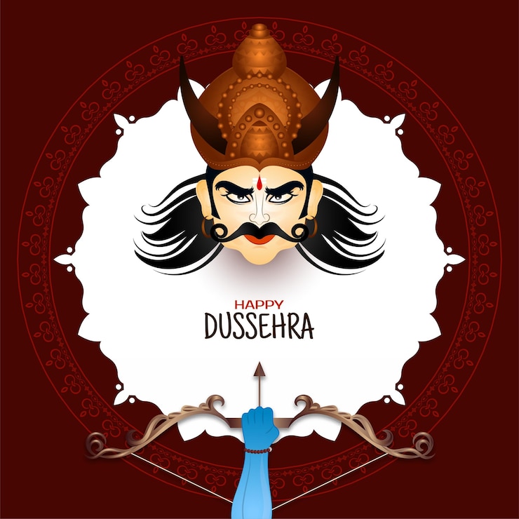 Vettore gratuito felice dussehra tradizionale festival indiano celebrazione sfondo design