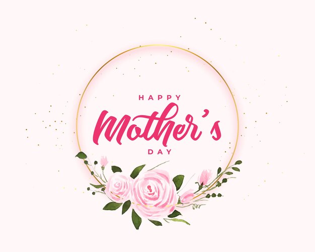 Felice festa della mamma fiore card design del telaio