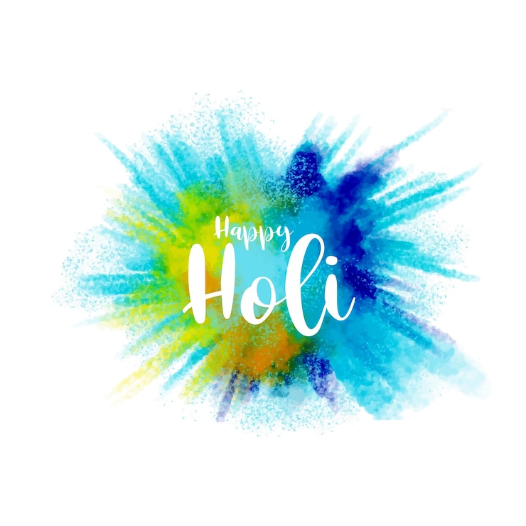 Vettore gratuito felice festa di holi colorato color splash moderno design decorativo