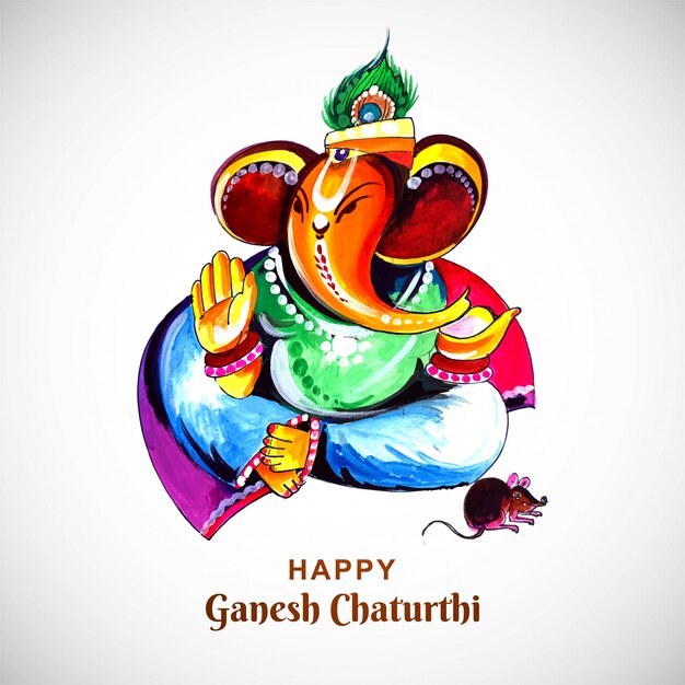 Felice ganesh chaturthi festival indiano poster design