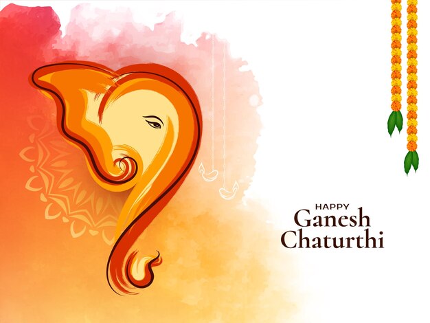 Felice Ganesh Chaturthi indù festival religioso sfondo design