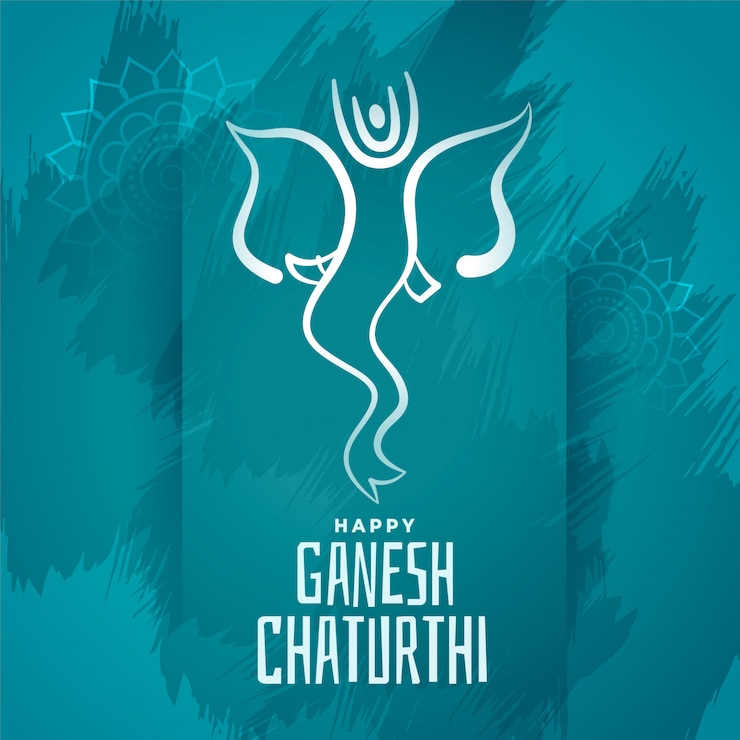 Vettore gratuito felice ganesh chaturthi poster festival blu