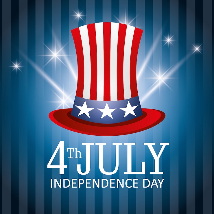 Vettore gratuito felice giorno dell'indipendenza 4 luglio celebrazione usa
