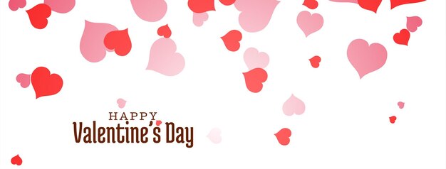 Felice giorno di San Valentino banner design con cuori