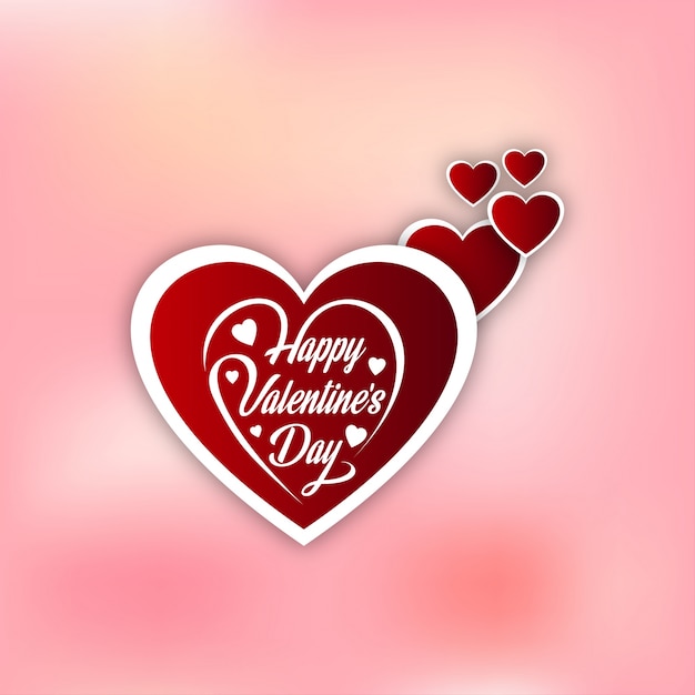 Felice giorno di San Valentino carta con sfondo rosa