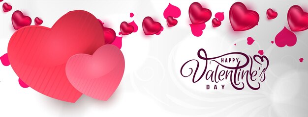 Felice giorno di San Valentino decorativo elegante amore banner design vettoriale