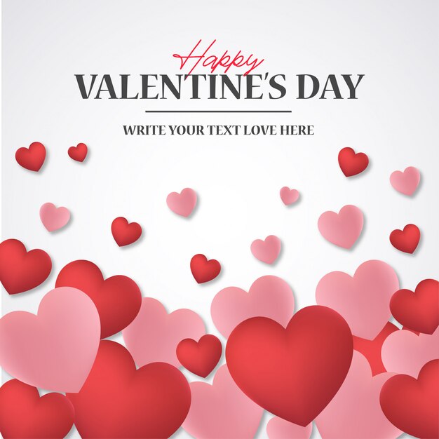 Felice giorno di San Valentino sfondo con cuori