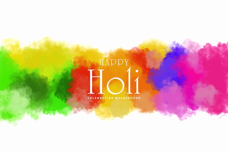 Vettore gratuito felice holi, festa indiana della primavera dei colori.