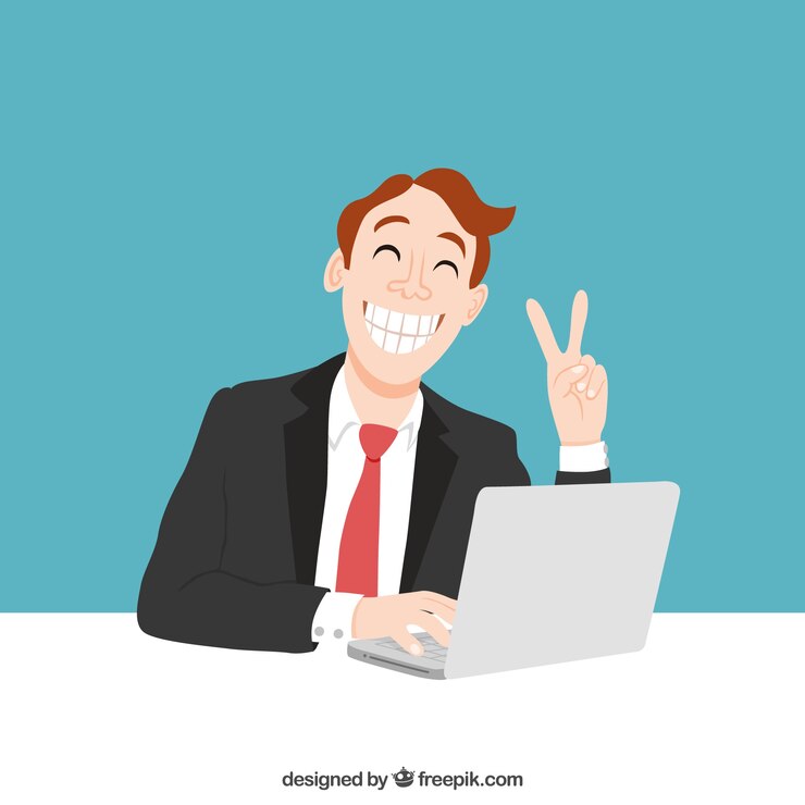 Vettore gratuito felice lavoratore