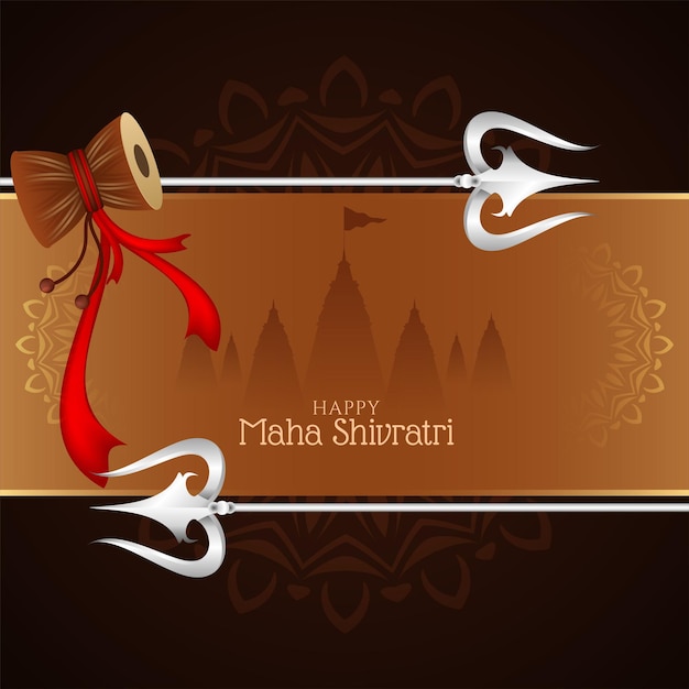 Felice Maha Shivratri festival signore shiva culto sfondo vettore