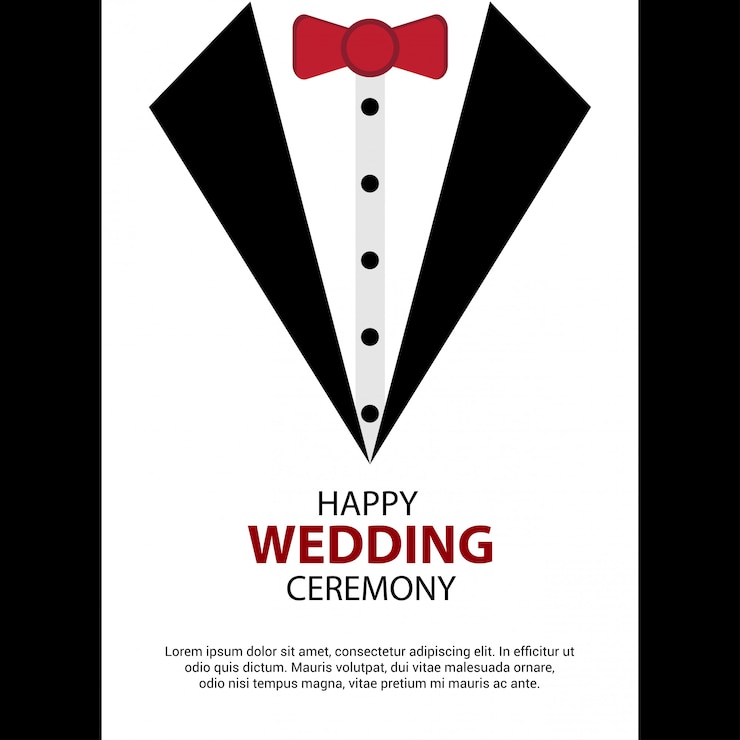Vettore gratuito felice matrimonio carta disegno vettoriale