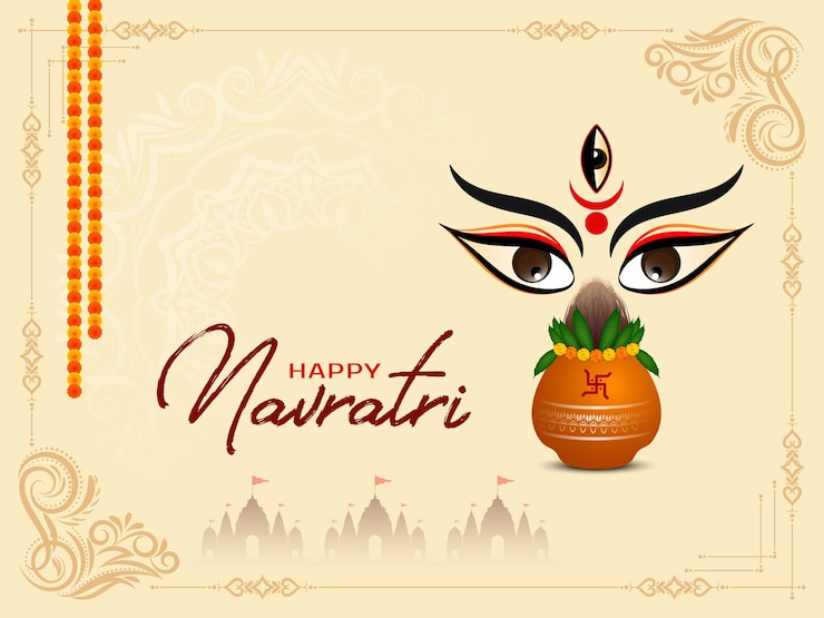 Vettore gratuito felice navratri sfondo della festa religiosa indiana