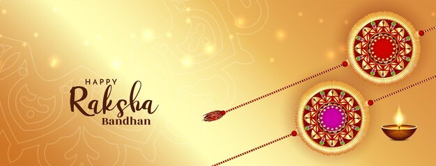Felice Raksha Bandhan culturale festival indù banner design vettoriale