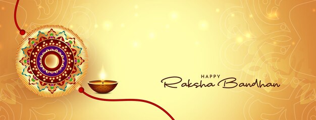 Felice Raksha Bandhan indiano festival religioso banner design