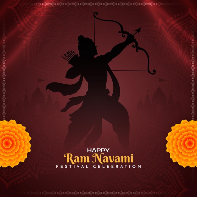 Felice Ram Navami carta di celebrazione del festival indiano