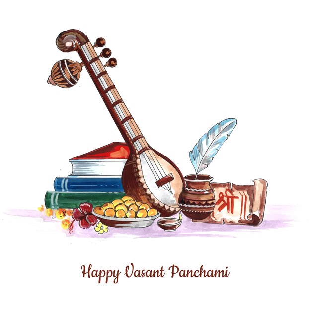 Felice vasant panchami festival indiano sfondo