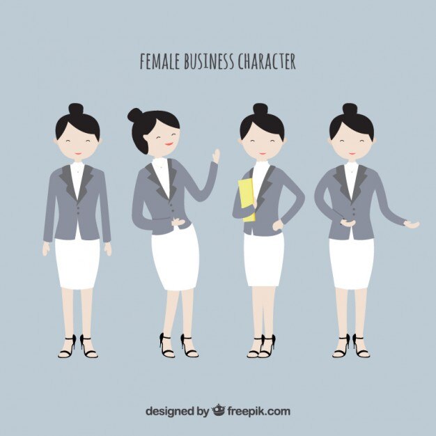 Vettore gratuito femmina collezione caratteri commercio