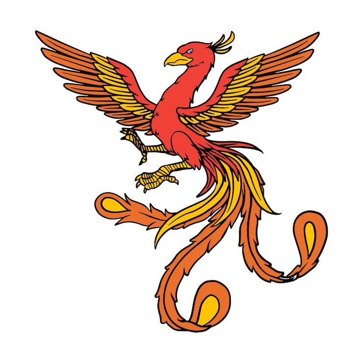 Vettore gratuito fenice di stile disegnato a mano
