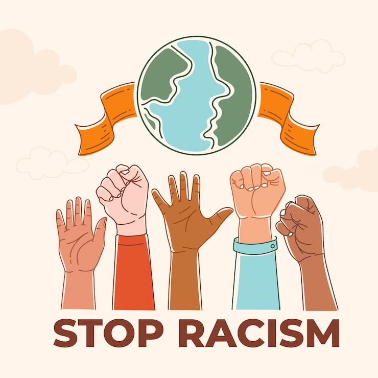 Vettore gratuito ferma il concetto di razzismo