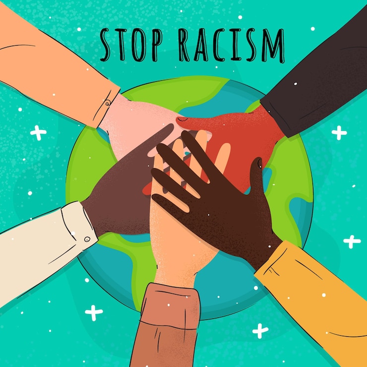 Vettore gratuito ferma l'illustrazione del razzismo