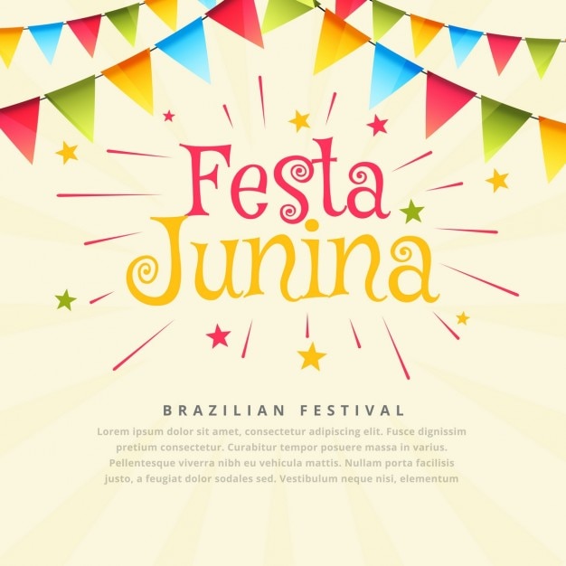 Vettore gratuito festa brasiliana junina sfondo