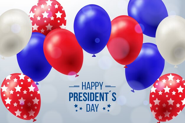 Festa del Presidente con palloncini e stelle realistici