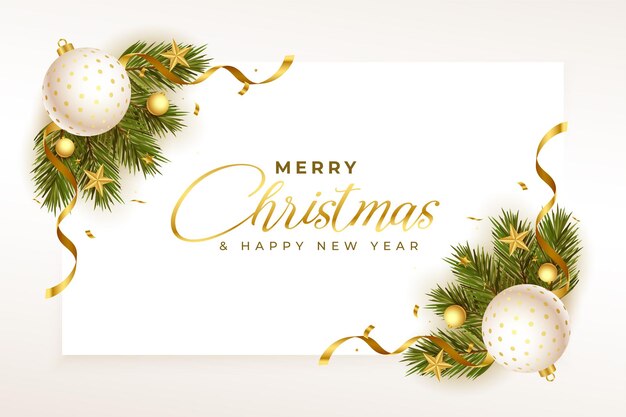 Festa di Natale che saluta il design realistico della carta