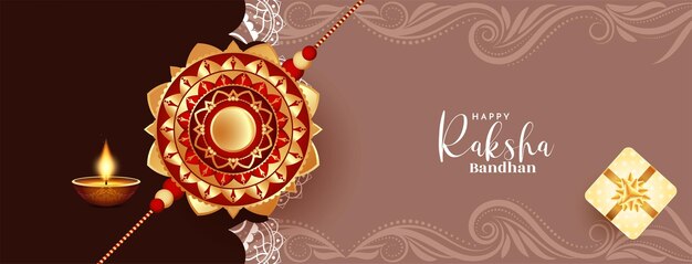Festa indiana tradizionale Banner di saluto felice di Raksha Bandhan
