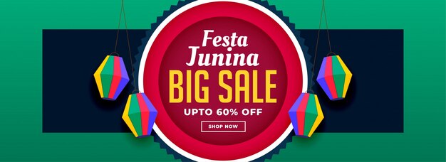 Festa junina banner design in vendita