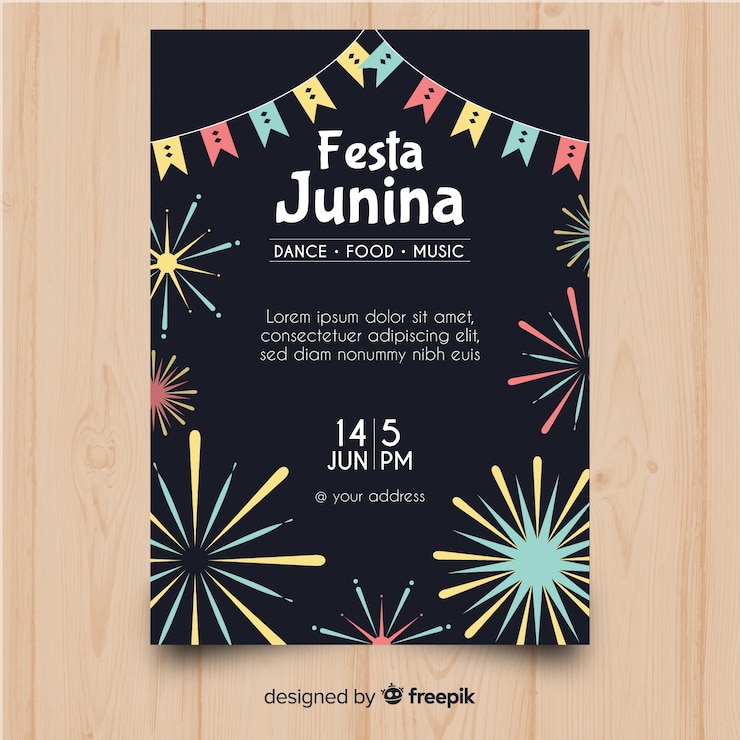 Vettore gratuito festa junina flyer