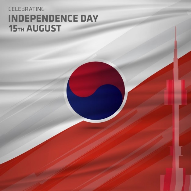 Vettore gratuito festa nazionale della liberazione della corea corea gwangbokjeol astratto corea del sud il giorno dell'indipendenza