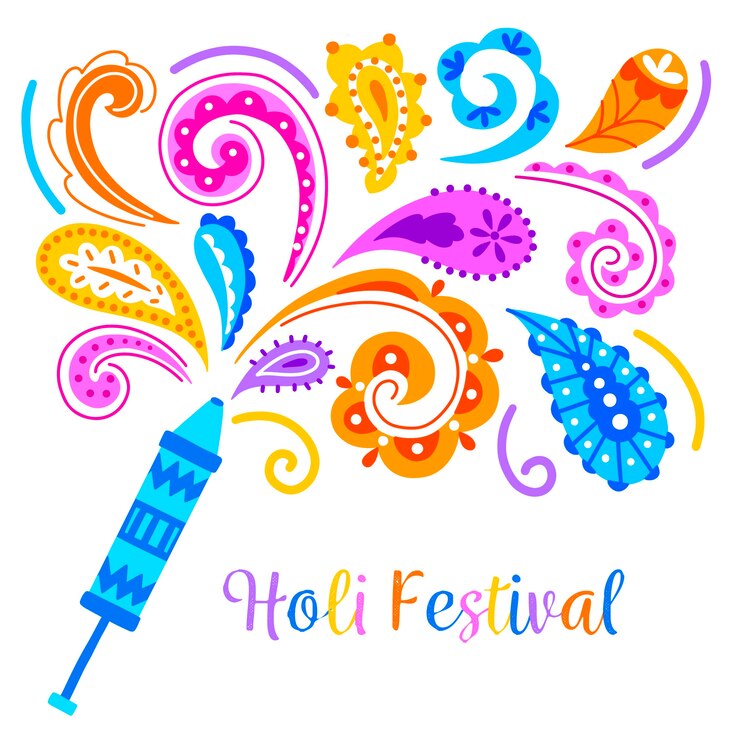 Vettore gratuito festival di holi disegnato a mano