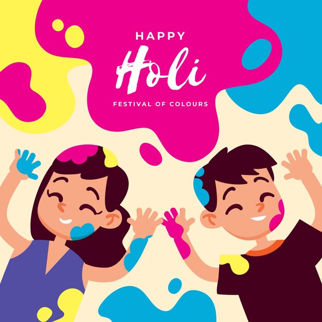 Festival di holi disegnato a mano