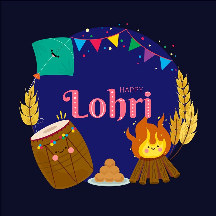 Vettore gratuito festival di lohri design piatto