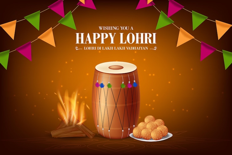 Vettore gratuito festival di lohri realistico