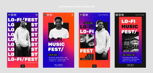 Festival di musica con mezzitoni sfumati ig stories