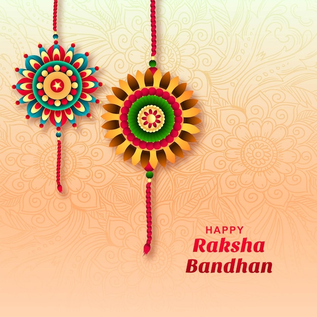 Festival indiano di Raksha bandhan per lo sfondo della carta di celebrazione di legame di fratello e sorella