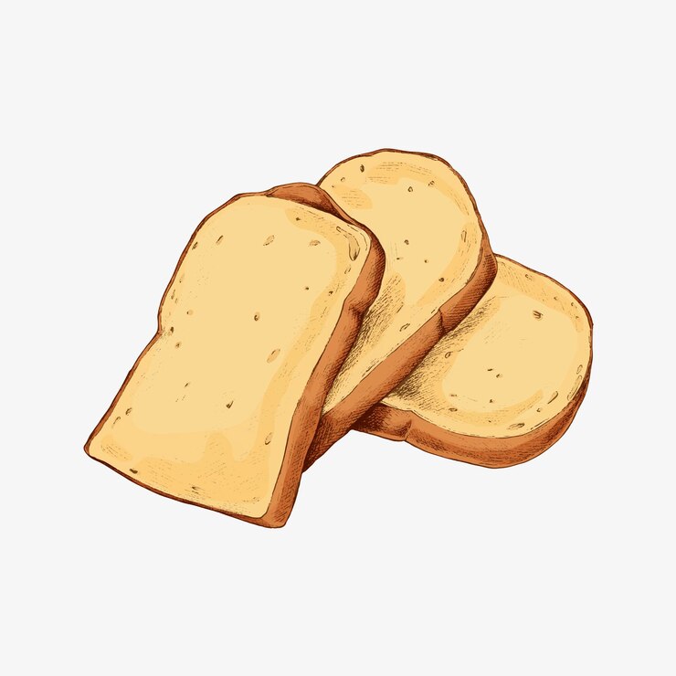 Vettore gratuito fette di pane bianco fresco