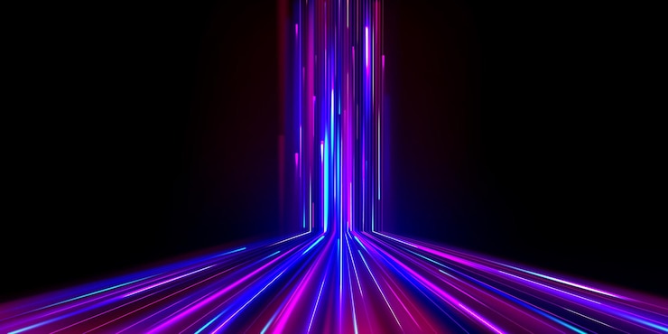 Vettore gratuito fibra luminosa al neon con effetto di movimento ad alta velocità