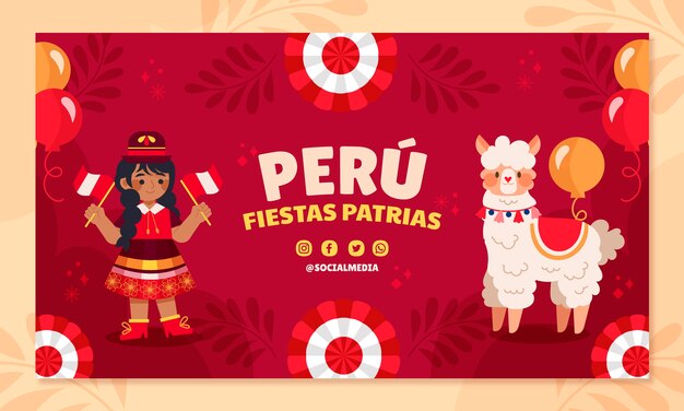 Fiestas patrias Perù contrazione sullo sfondo