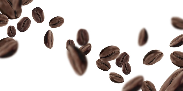 Vettore gratuito figaro di chicchi di caffè arrostiti su bianco