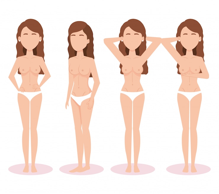 Vettore gratuito figure di donne con test del cancro al seno