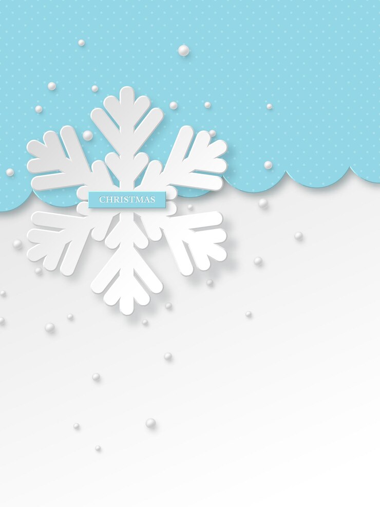 Fiocchi di neve di Natale con perle. Priorità bassa di festa punteggiata blu con testo di saluto. Illustrazione vettoriale.