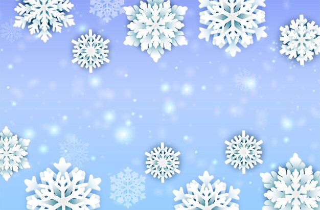 Fiocchi di neve di Natale e elementi decorativi della carta di luci