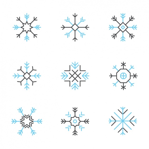 Vettore gratuito fiocchi di neve insieme