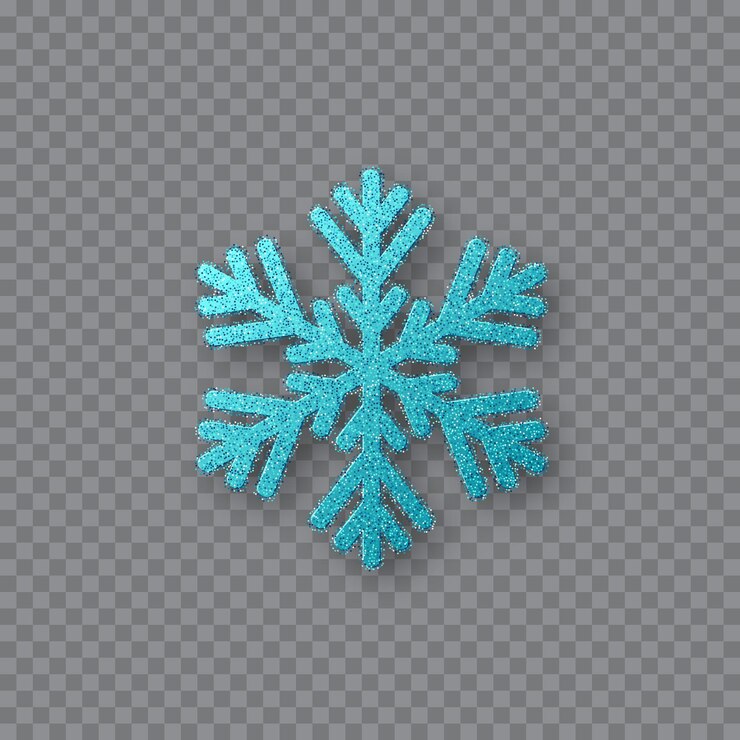 Fiocco di neve blu glitterato.