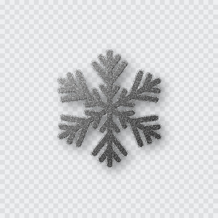 Fiocco di neve glitter argento.