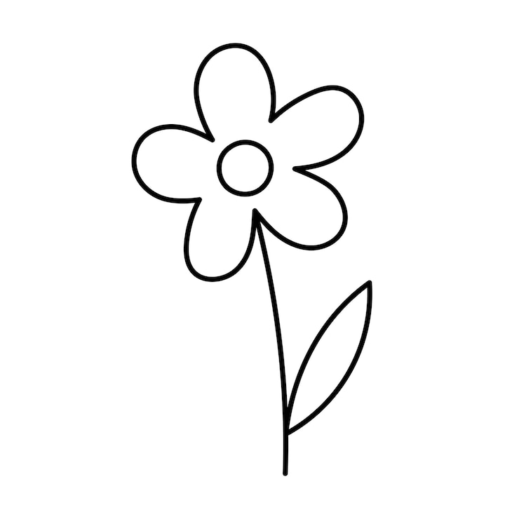 Vettore gratuito fiore aperto disegnato a mano