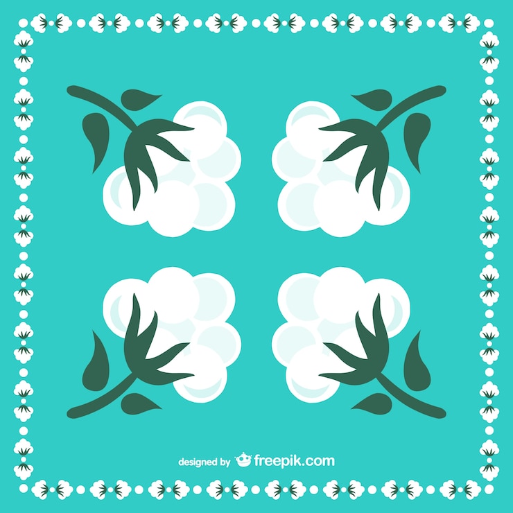 Vettore gratuito fiori di cotone illustrazione